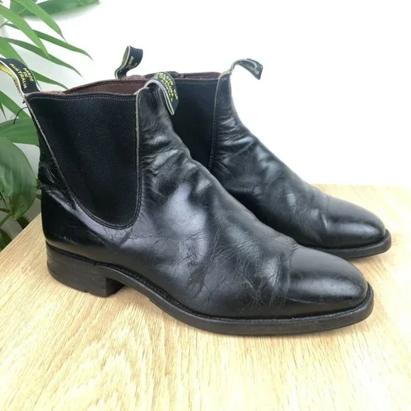 R.M. Williams Black Leather Chelsea Boot Size 6.5H Craftsman Men's Unisex - Picture 1 of 9